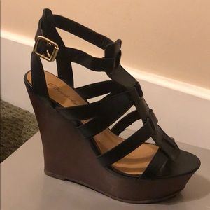 Black Wedge Heels